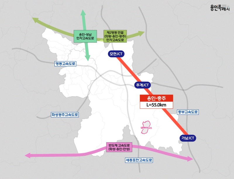 용인-충주 민자고속도로 위치도