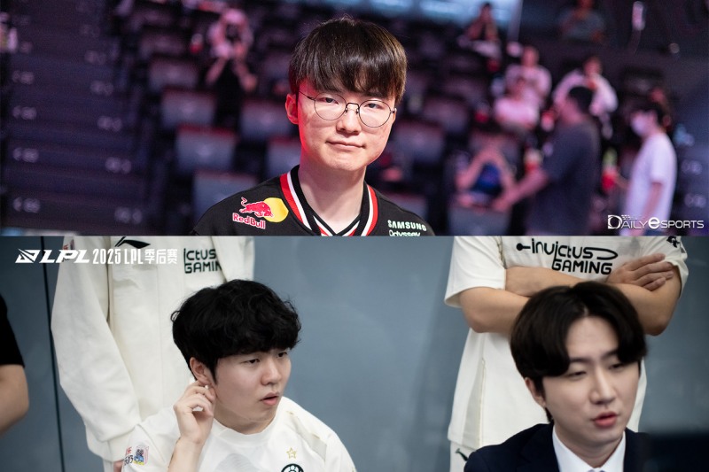 '페이커' 이상혁(위)-'루키' 송의진(아래, 사진=LPL)