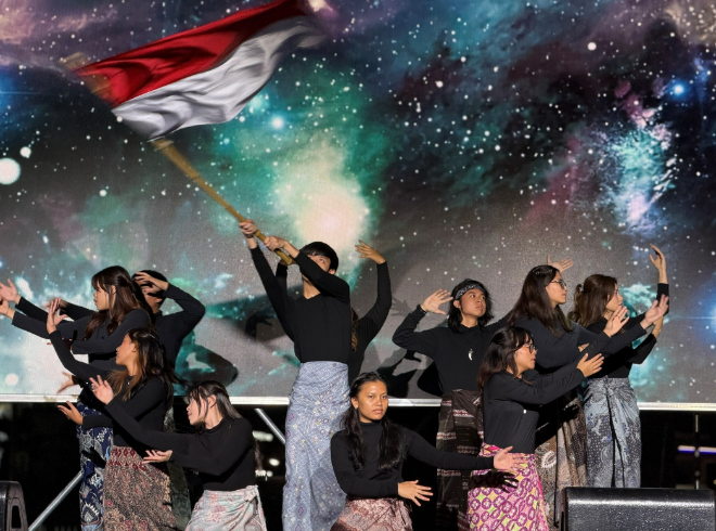 한동대 인도네시아 유학생들의 열정적인 전통공연 무대. (사진제공=한동대)