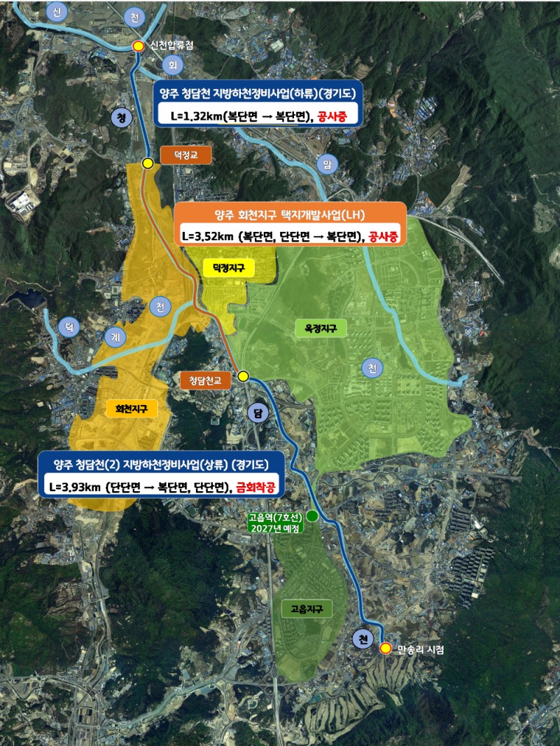 경기도, 양주 청담천 3.93km 정비 착공… 홍수 방어력 대폭 강화