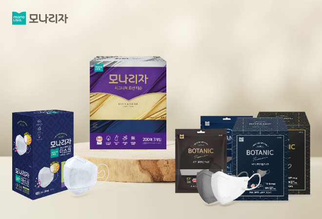㈜모나리자가 코로나19 재확산 국면에서 KF94 마스크와 로션 티슈를 활용한 개인 위생 관리 방안을 제시했다.