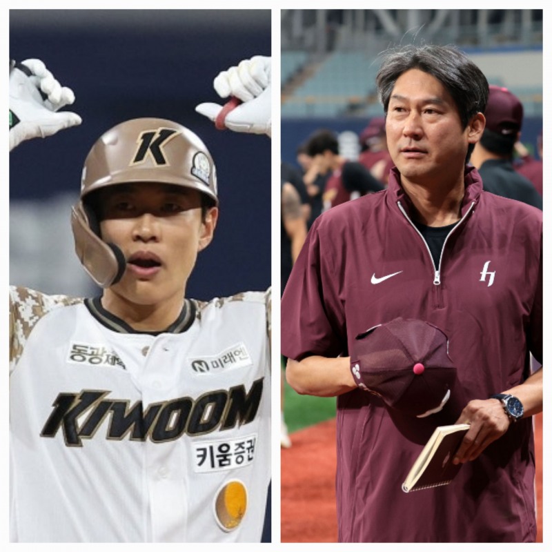 송성문(왼쪽)과 설종진 감독