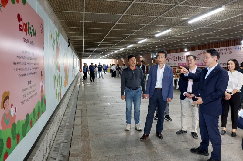 지하보도에 딸기밭이 활짝 고양시, 마두스마트팜 딸기 수확 기념행사