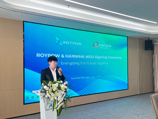 글로벌 배터리 전문 기업 로이포우(RoyPow)는 지난 16일 한화에어로스페이스와 선박용 고전압 배터리 공동 개발 및 상용화를 위한 업무협약(MOU)을 체결했다.