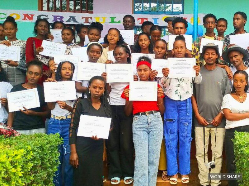 월드쉐어, 에티오피아 봉제기술훈련 10기 졸업식…ShinTS 취업 연계