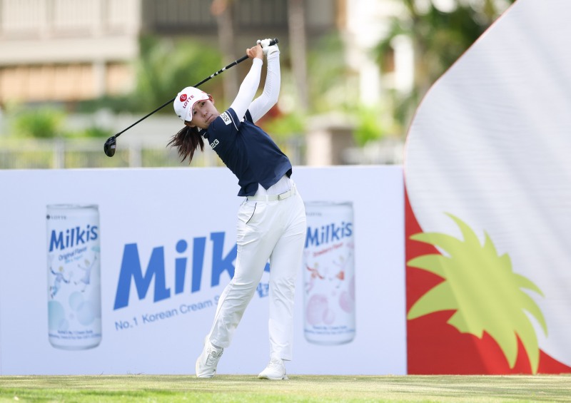 LPGA 투어 롯데 챔피언십 정상에 오른 황유민. /대홍기획