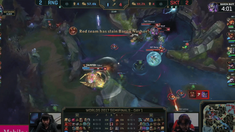 2017년 SK텔레콤과 RNG의 롤드컵 5세트 경기(영상 출처=라이엇 게임즈)