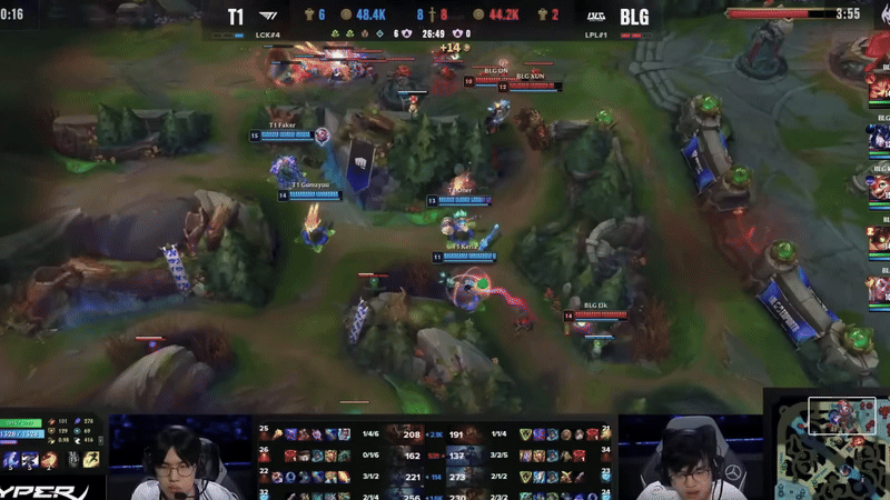 2024년 T1과 BLG와의 롤드컵 결승 4세트(영상 출처=라이엇 게임즈).