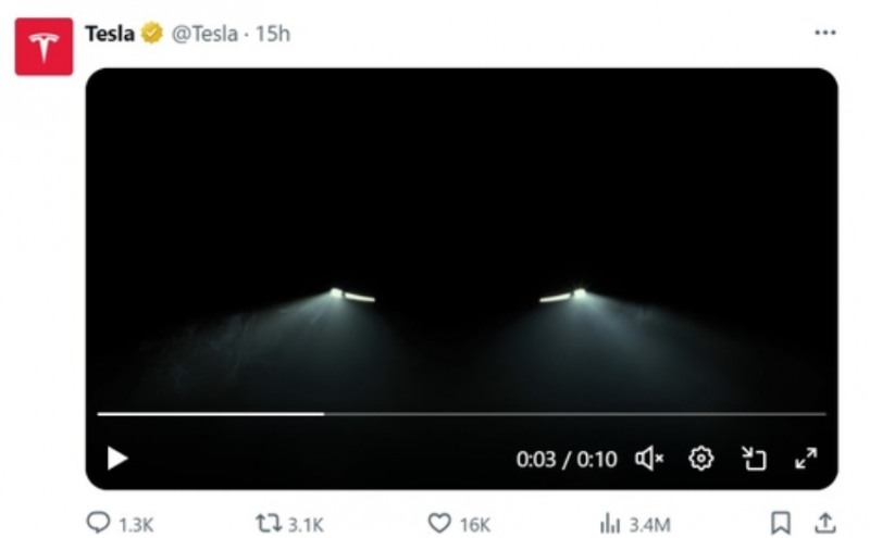 테슬라 엑스 계정에 게시된 영상. 자료=테슬라 X 캡처