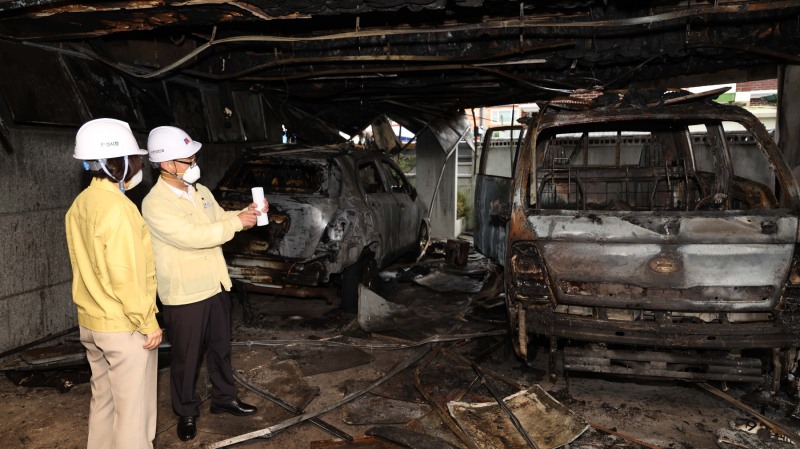 김보라 안성시장 화재 현장 방문