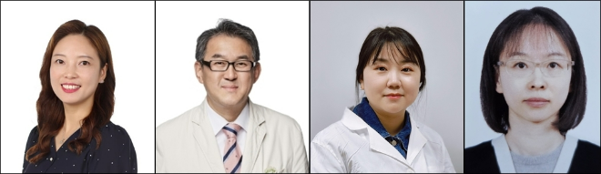 (사진 왼쪽부터) 유승아 교수, 김완욱 교수, 이미령 박사, 남민경 박사. (사진제공=가톨릭중앙의료원)