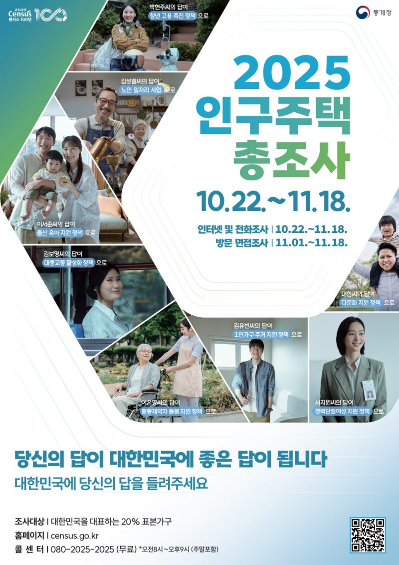 2025 인구주택총조사 실시 안내 포스터 ⓒ통계청