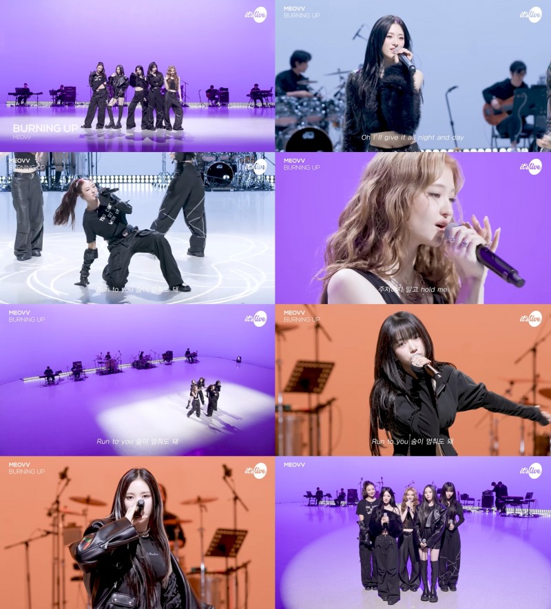 MEOVV, 'BURNING UP' 밴드 라이브 선봬…풍부한 밴드 사운드+강렬 퍼포먼스
