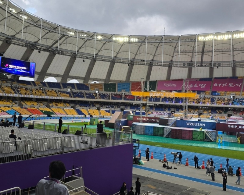 106회 전국체육대회가 열리고 있는 부산 아시아드주경기장 (오경희 기자)
