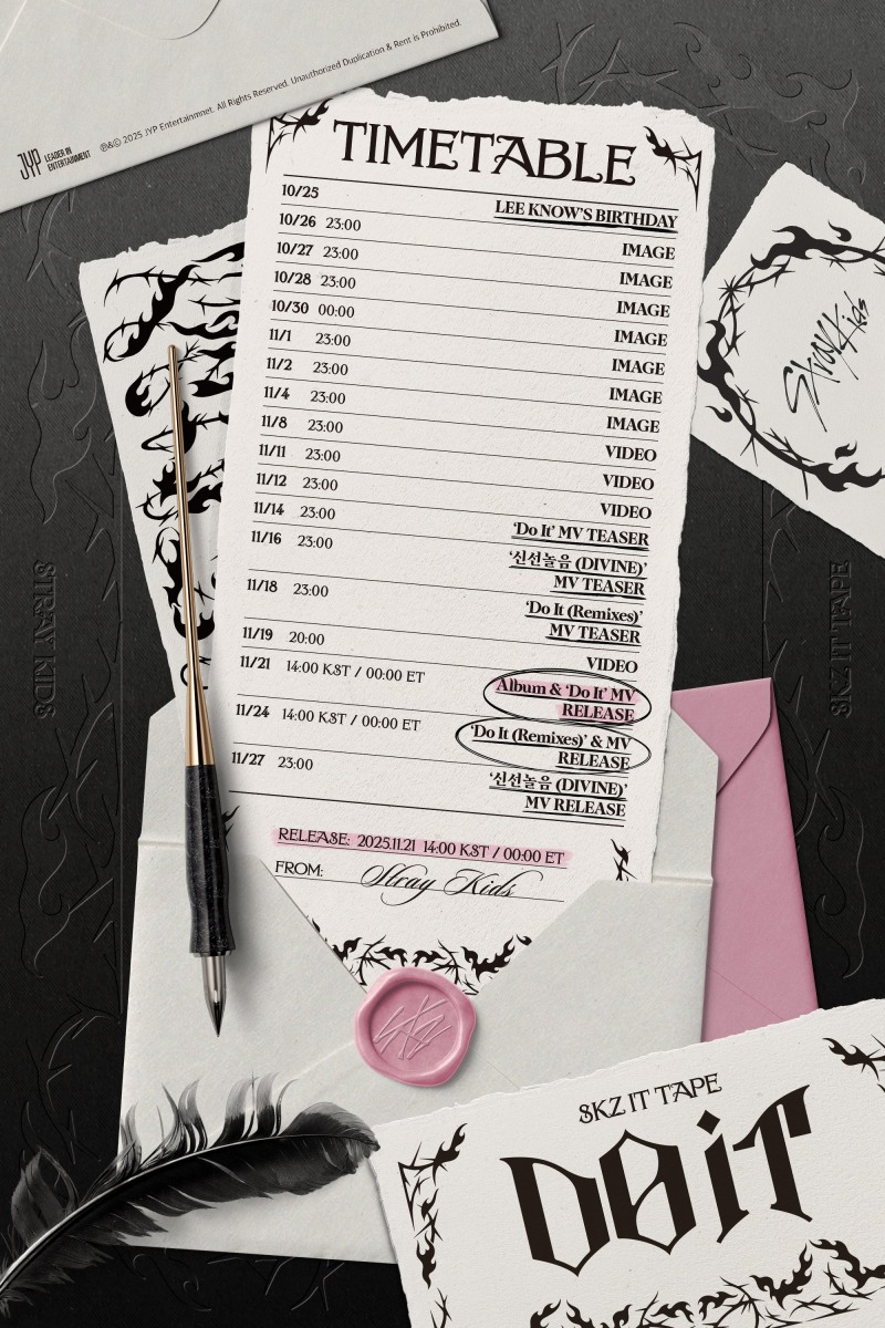 스트레이 키즈, SKZ IT TAPE ‘DO IT’ 타임테이블 공개…다양한 티징 콘텐츠 팬들 만족도 2배