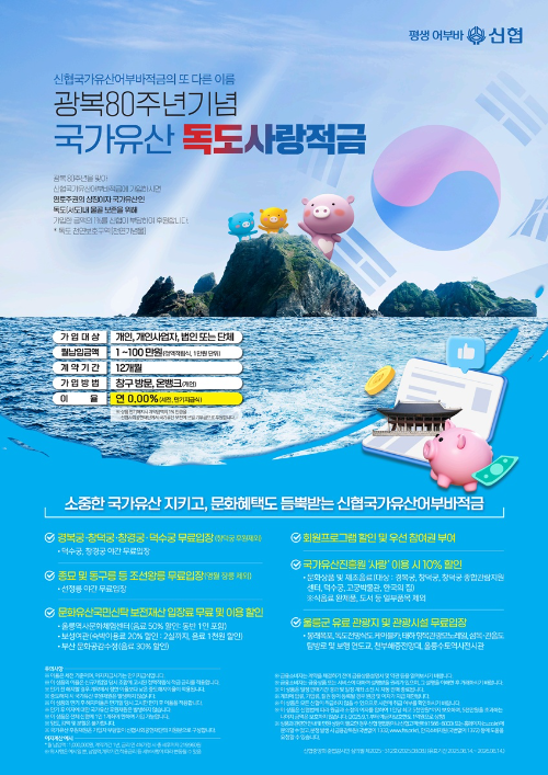 신협, 광복 80주년 기념 ‘국가유산 어부바 적금’ 530억 원 돌파