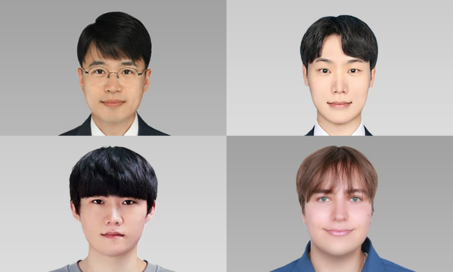 (좌상단부터 시계방향) 서강대학교 전자공학과 강석주 교수, 양진철 석박통합과정, Matti Zinke 석사과정, 최재민 석사과정. (사진제공=서강대)