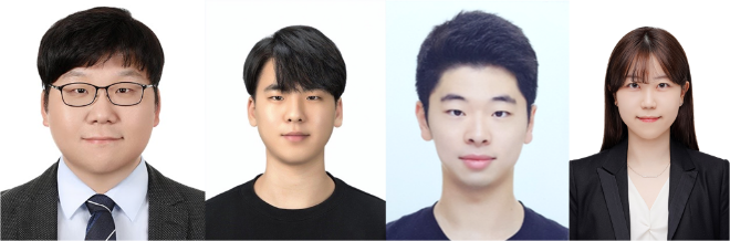 (왼쪽부터) 한양대 위정재 유기나노공학과 교수, 문호준 석·박사통합과정생, 이재경 석·박사통합과정생, 윤소미 석·박사통합과정생. (사진제공=한양대)