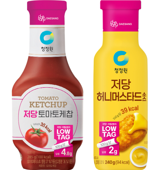 대상 청정원이 출시한 자체 엠블럼 'LOWTAG(로우태그)'가 부착된 저당 소스 신제품 2종 사진 ⓒ 대상