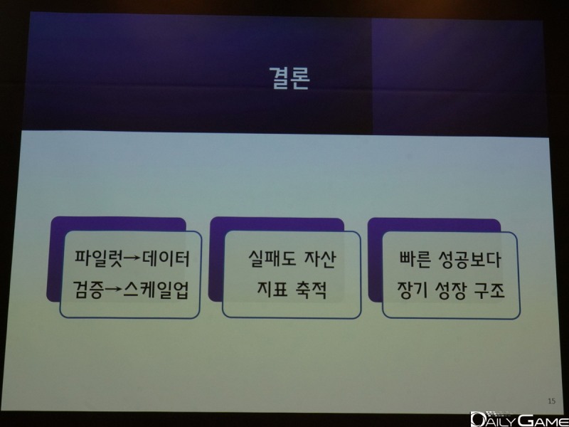 장기 성장 구조를 통해 확실한 성공을 노리라고 조언했다.