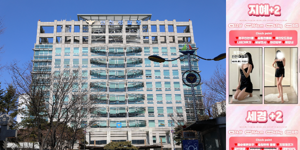 인천경찰청 본관 전경 및 성매매사이트 여성사진    (제공=인천경찰청)