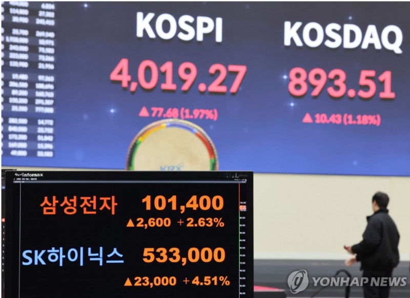 삼성전자 주가가 27일 오전 10시 현재 외국인이 3600억원에 달하는 폭풍 매수에 힘입어 사상 처음 10만원을 돌파했다. 사진=연합뉴스