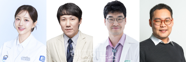 (왼쪽부터) 최수인 가톨릭대 의과대학 약리학교실 교수, 하정훈 서울성모병원 내분비내과 교수, 박성수 서울성모병원 혈액내과 교수, 한승훈 가톨릭대 의과대학 약리학교실 교수 (사진 제공=서울성모병원)