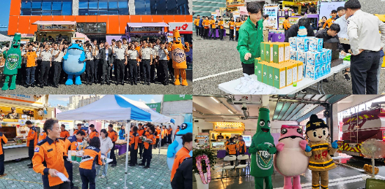 하이트진로가 올해 전국 15개 소방서에 약 1800인분 간식과 음료를 제공한 ‘감사의 간식차’ 행사를 성료했다. ⓒ 하이트진로