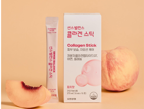 유한양행 여성 건강기능식품 브랜드 센스밸런스(SENSE BALANCE)가 출시한 피부 건강을 위한 신제품 ‘콜라겐 스틱’ 이미지 ⓒ 유한양행