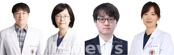 (좌측부터) 강성훈·오경미 고려대 구로병원 신경과 교수, 강민웅 암연구소 연구교수, 백경원 안암병원 신경과 교수 (사진 제공=고대구로병원)