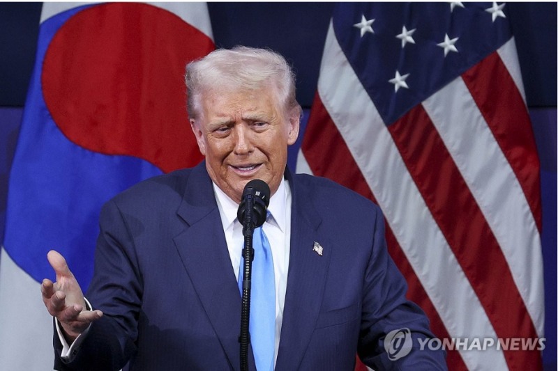 트럼프 대통령은 29일 한국과의 무역협상에 대해 "무역협상을 거의 타결했다"고 밝혔다. 사진=연합뉴스