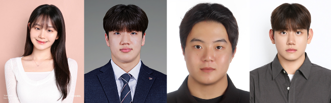 (사진 왼쪽부터) 을지대학교 평생교육원 체육학 전공 학생들. 고아영(경남체육회 소속), 하승우(경남체육회 소속), 양지성(충남체육회 소속), 황규진(경남체육회 소속) / (사진제공=을지대학교)