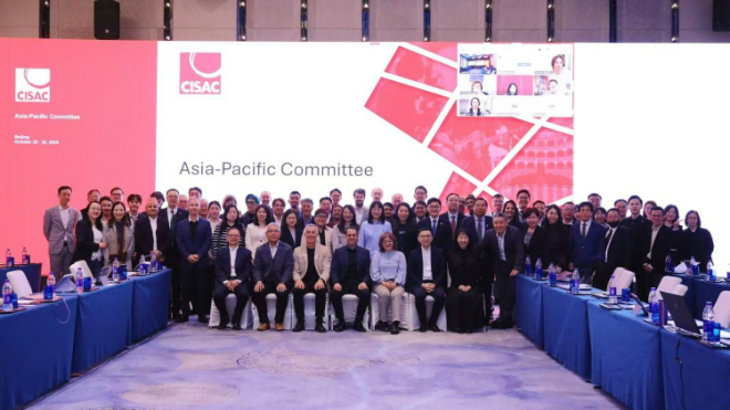 CISAC APC회의에서 참석자들이 단체사진을 촬영하고 있다. (사진제공=음저협)