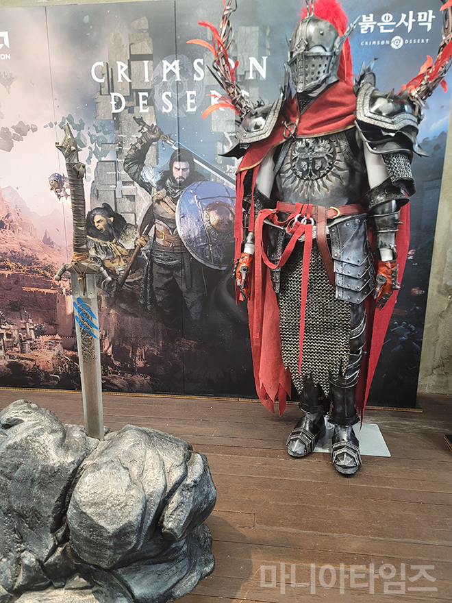 '붉은사막 X AMD 팝업스토어 2025' 1층에 있는 포토존. 촬영 : 이동근 기자