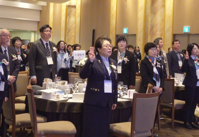 상명대 김종희 총장(한국걸스카우트연맹 총재), ‘한국걸스카우트연맹 창립 79주년 기념 걸스카우트 지도자 전국대회’ 참여. (사진제공=상명대)