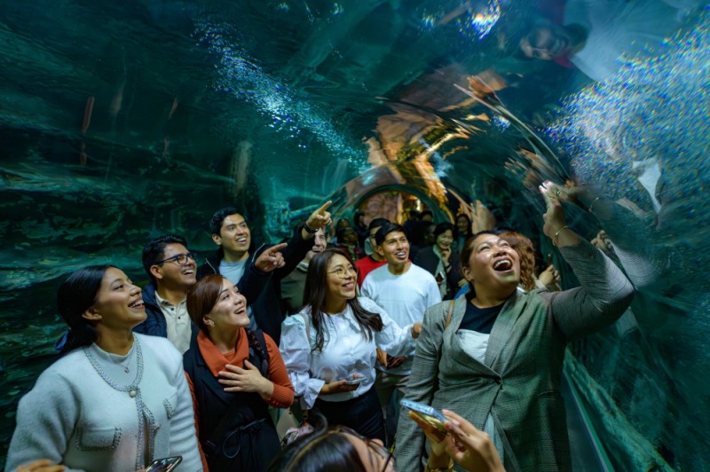 하나님의 교회 83차 해외성도방문단이 롯데월드타워 아쿠아리움에서 다양한 수중 생물을 관람하며 즐거운 시간을 보냈다.