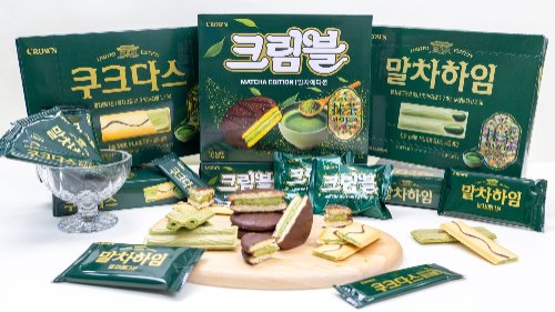 크라운제과가 출시하는 말차 풍미를 품은 ‘말차 에디션’ 3종 사진 ⓒ 크라운제과