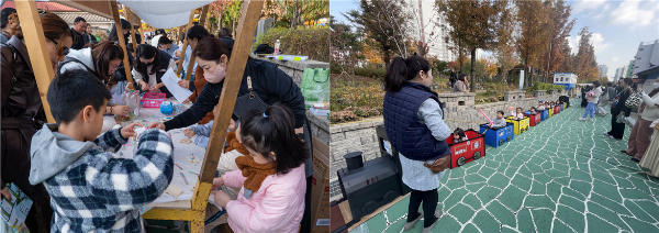 제1회 비랑이마을 문화제「바람길의 숲」을 진행하고 있다