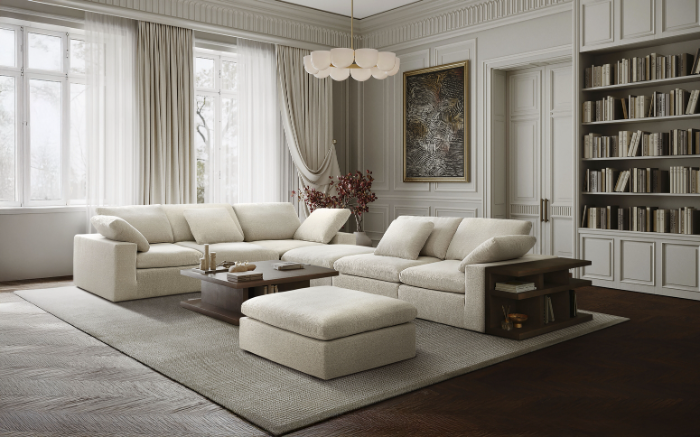 신세계까사가 오는 14일부터 까사미아와 마테라소의 연간 베스트셀러 제품을 특별한 혜택과 함께 선보이는 ‘2025 베스트 어워드’ 행사를 실시한다. 사진은 까사미아 히트 상품 ‘캄포’ 시리즈의 신제품 ‘캄포 구스’ 소파. (사진 출처 = 신세계까사)