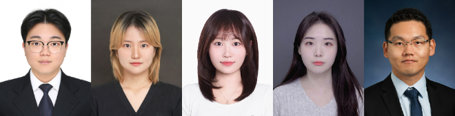 (왼쪽부터) 김진재, 김민정, 이민지, 정채영 학생, 김소정 교수. (사진제공=동국대)