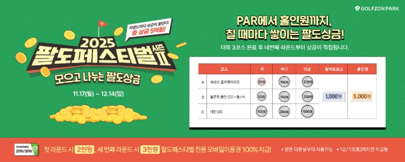 골프존, 총상금 5억원 ‘2025 팔도페스티벌 시즌2’ 진행..굿네이버스 기부도 함께