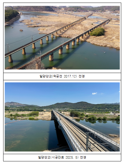 개량 전·후 사진./국가철도공단 영남본부