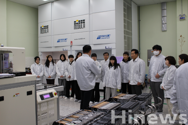 강원생활과학고 보건간호학과의 삼성메디슨 홍천 사업장 제조 현장 견학 (사진 제공=삼성메디슨)