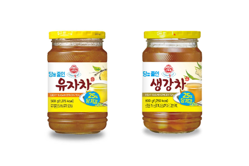 오뚜기, 당 함량 25% 줄인 ‘라이트앤조이 액상차’ 2종 출시 (이미지 제공=오뚜기)