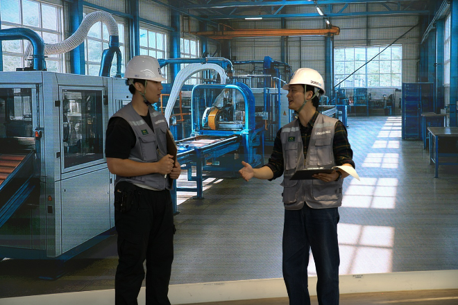 함께 만드는 드라마 ‘포럼연극’에서 일상 상황극을 연기하고 있는 배우들. (사진제공=교육진흥원)