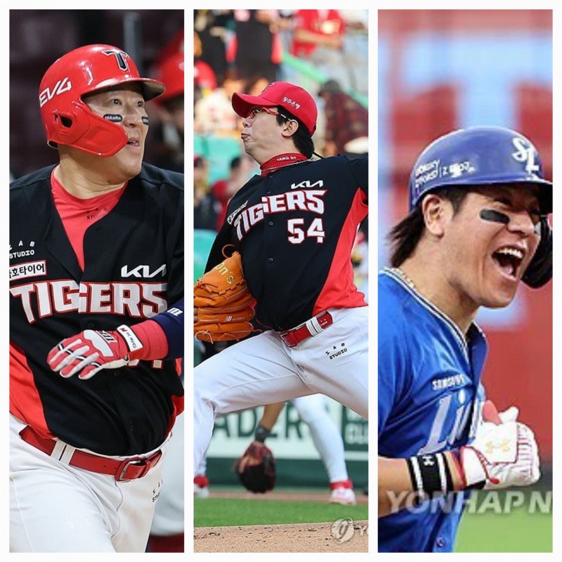 왼쪽부터 최형우, 양현종, 강민호