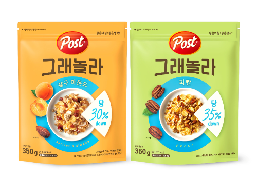 동서식품이 출시한 신제품인 ‘포스트 그래놀라’ 살구 아몬드·피칸 2종 이미지 / 사진 = 동서식품