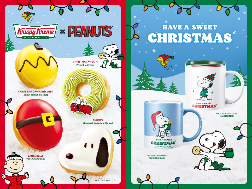 크리스피크림 도넛이 오는 29일 선보이는 크리스마스 시즌 피너츠(PEANUTS) 신제품 포스터 / 사진 = 롯데GRS