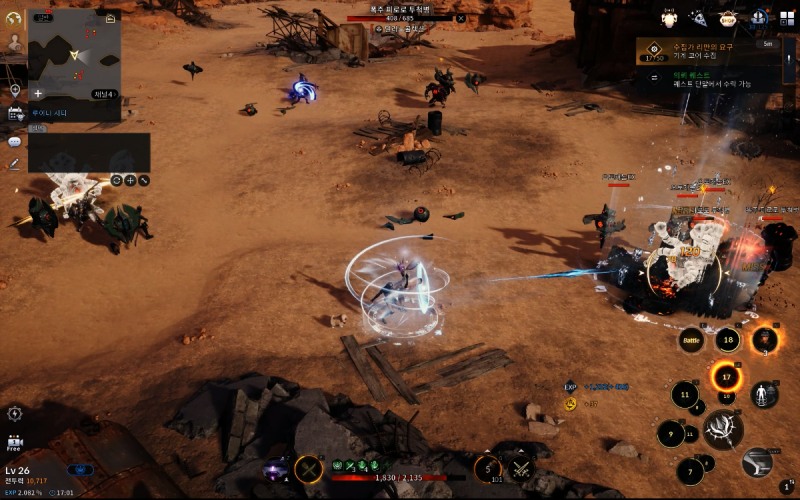 원작 게임과는 다른 환경의 상황을 보여준다.