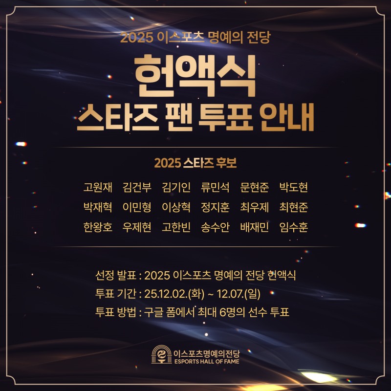 2025 명예의 전당 헌액식, ‘스타즈’ 후보 18인 공개